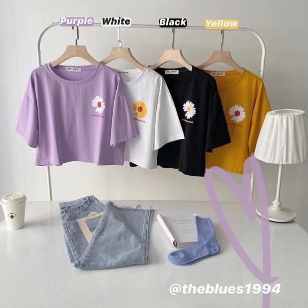 Áo Thun Croptop Hoa Cúc