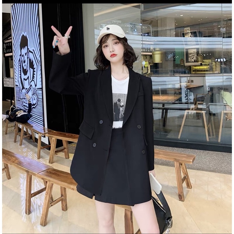 Áo blazer dáng dài - Hàng xuất hàn dư xịn