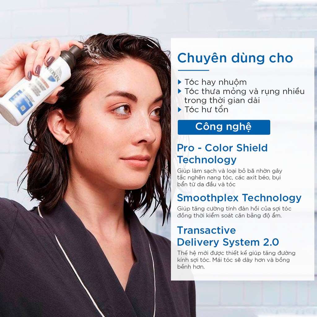 Bộ Chăm Sóc Tóc Nioxin 4 Dành Cho Tóc Nhuộm, Thưa Mỏng Và Rụng Nhiều Colored Treated Hair With Progressed Thinning