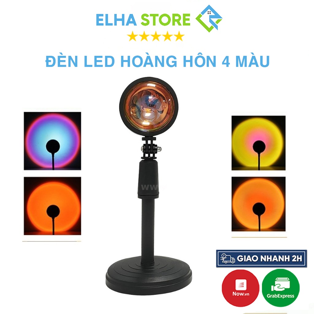 Đèn Led Hoàng Hôn Chuyển Đổi 4 Màu, Đèn Led TikTok Hỗ Trợ Chụp Ảnh Sống Ảo, Quay Video - ELHA STORE