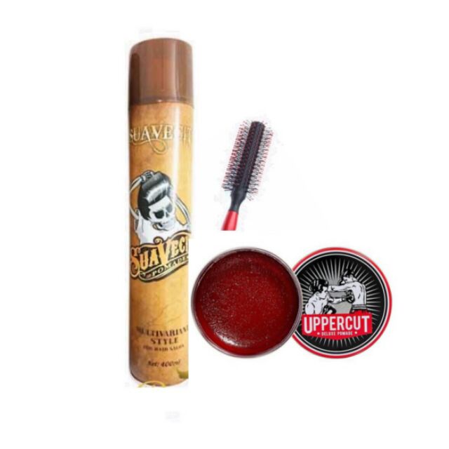 Combo gôm SUAVECITO VÀ sáp vuốt tóc UPPERCUT DELUXE - Pomade tặng kèm lược tạo kiểu