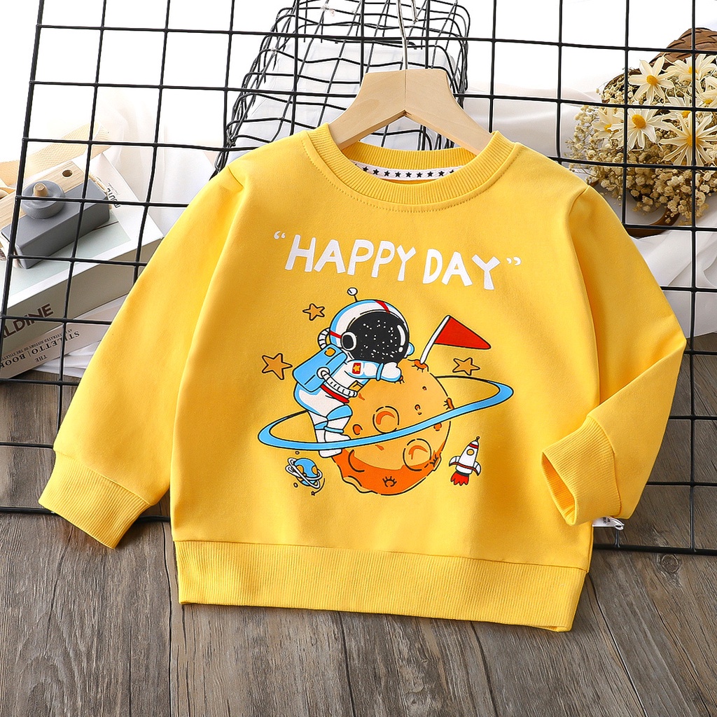 Áo Thun Tay Dài Vải Cotton Thời Trang Xuân Thu Cá Tính Dành Cho Bé