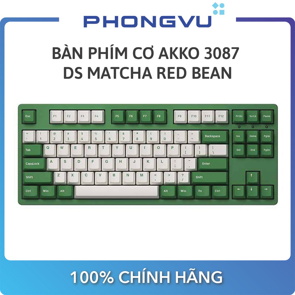 Bàn phím cơ Akko 3087 v2 DS Matcha Red Bean - Bảo hành 12 tháng