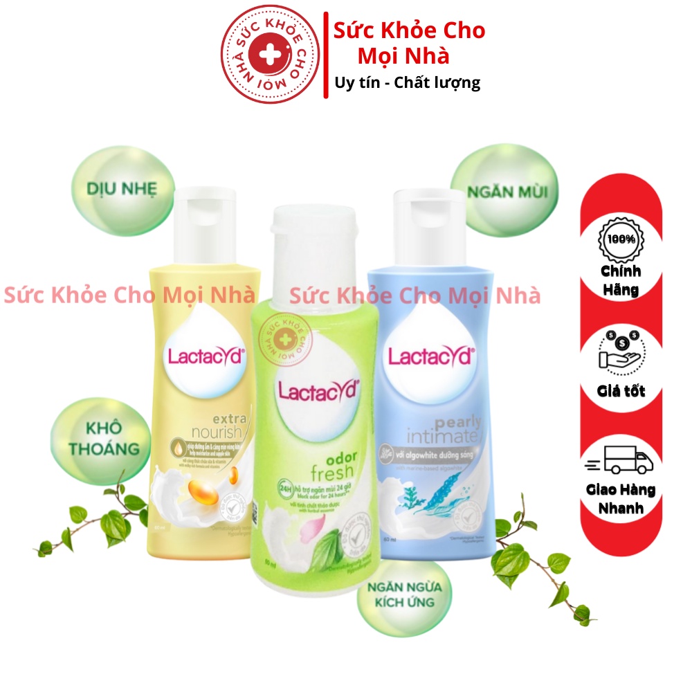 Dung Dịch Vệ Sinh Phụ Nữ Lactacyd Odor Fresh Trầu Không Chai 60ml