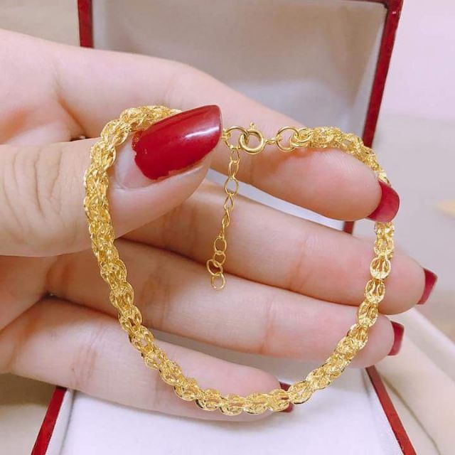 Lắc tay bạc xi vàng