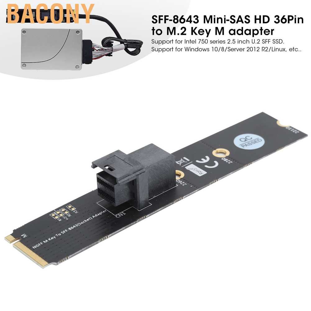 Card Chuyển Đổi Ngff-8643 Mini-Sas Hd 36pin Sang M.2 Key M