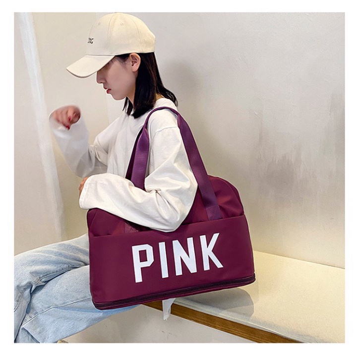 Túi Xách Du Lịch Cỡ Lớn 2 Tầng PINK🍒FREESHIP🍒Túi Du Lịch Đa Năng Nam Nữ Sang Trọng Trọng Lượng Nhẹ Chống Thấm Nước Tốt