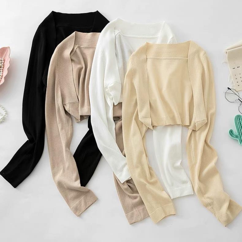 Áo khoác len Cardigan dáng lửng Mỏng Xuất Nhật basic phổ thông nhiều màu - tiemmaimeo1987 Xa1