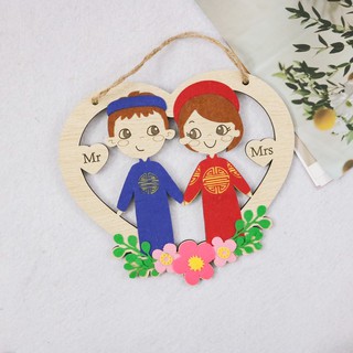 Bảng gỗ decor dâu rể