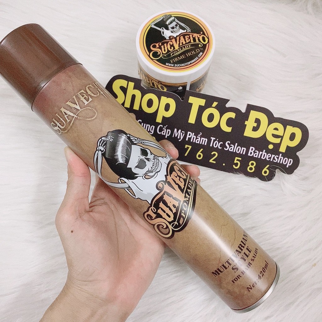 COMBO GÔM +SÁP VUỐT TÓC SUAVECITO POMADE STRONG HOLD