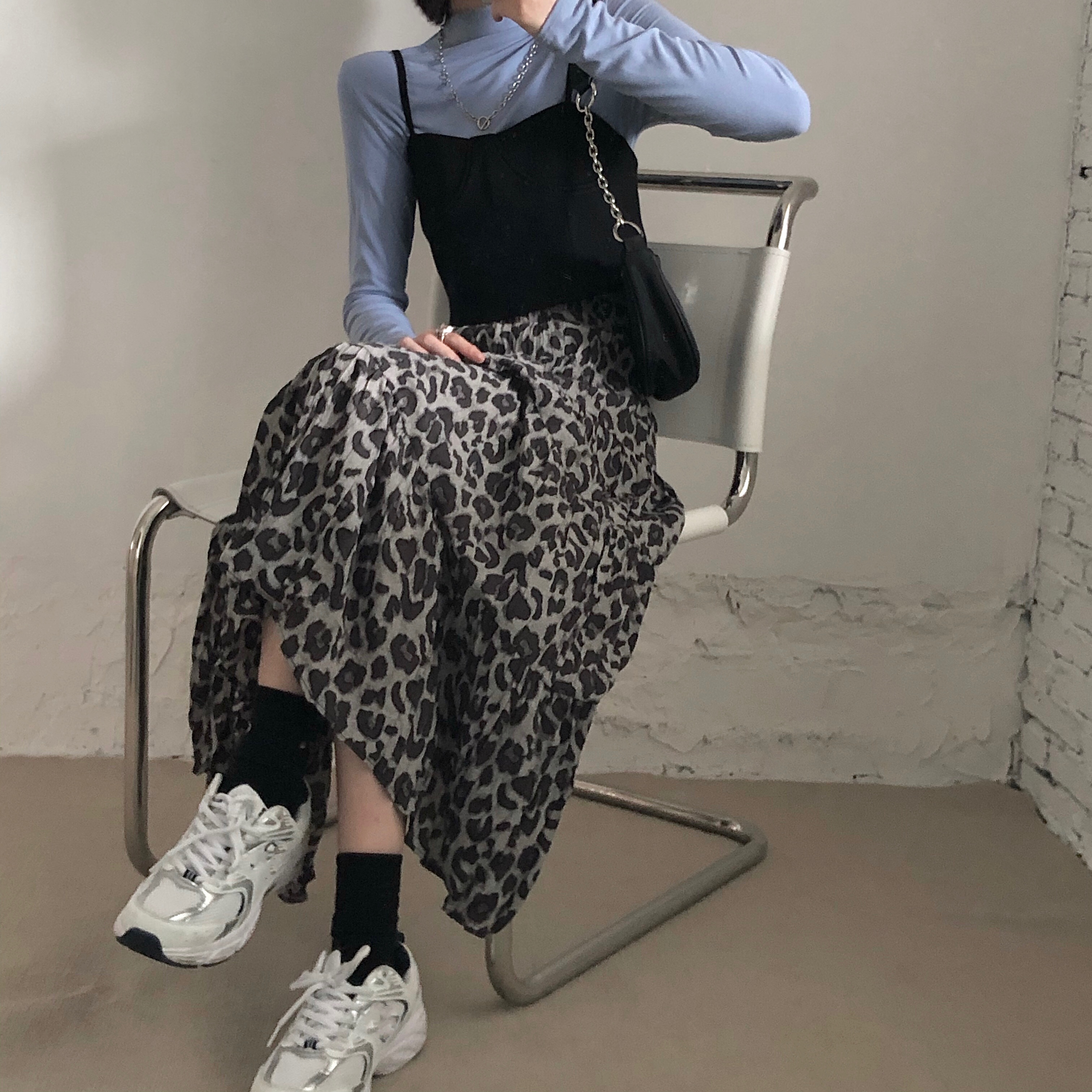 Chân váy midi họa tiết da báo vải chiffon dành cho nữ | BigBuy360 - bigbuy360.vn