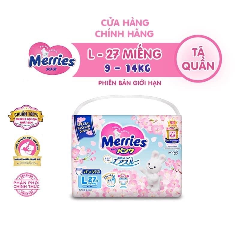 Tả / Bỉm Quần Merries M58/ L44/ XL38/ XXL26
