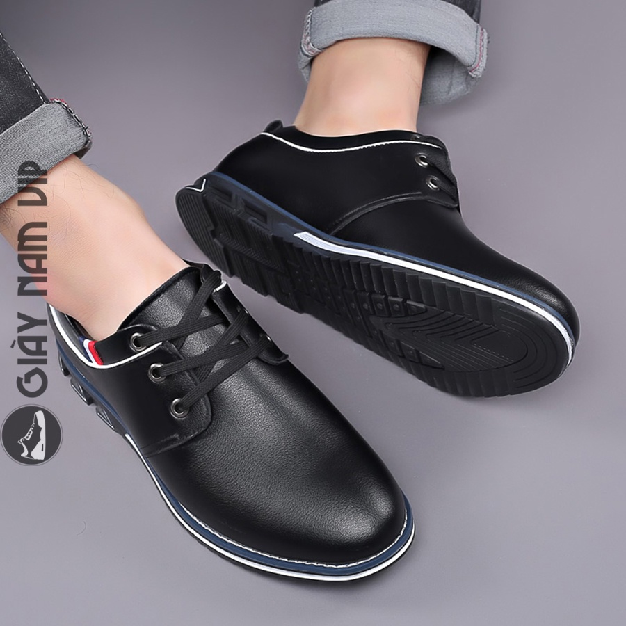 Giày Da Thể Thao Nam Cao Cấp Da Bò Đẹp GIAYNAMVIP Giày Nam Đen Thể Thao Hàn Quốc GNK152