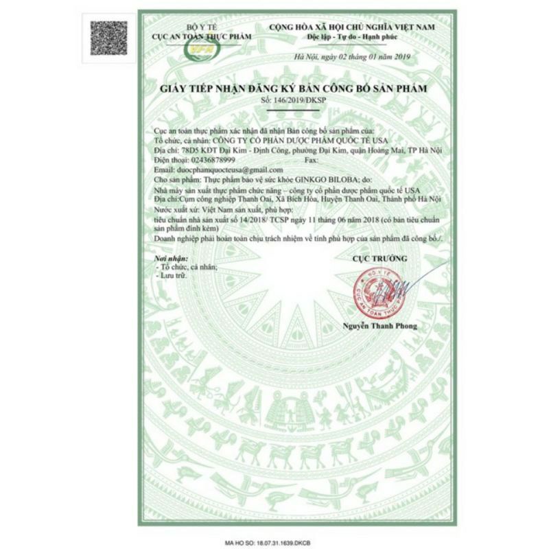 GINKGO BILOBA 360mg with coenzym Q10 ( hộp 100 viên )