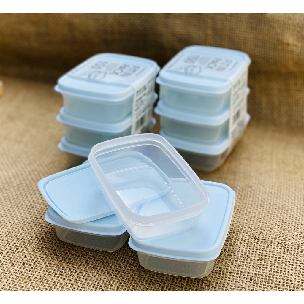 Set 3 Hộp Nhựa Đựng Thực Phẩm Mini 300ml Nắp Dẻo Sanada Fitin Pack Trữ Đông Thức Tủ Lạnh