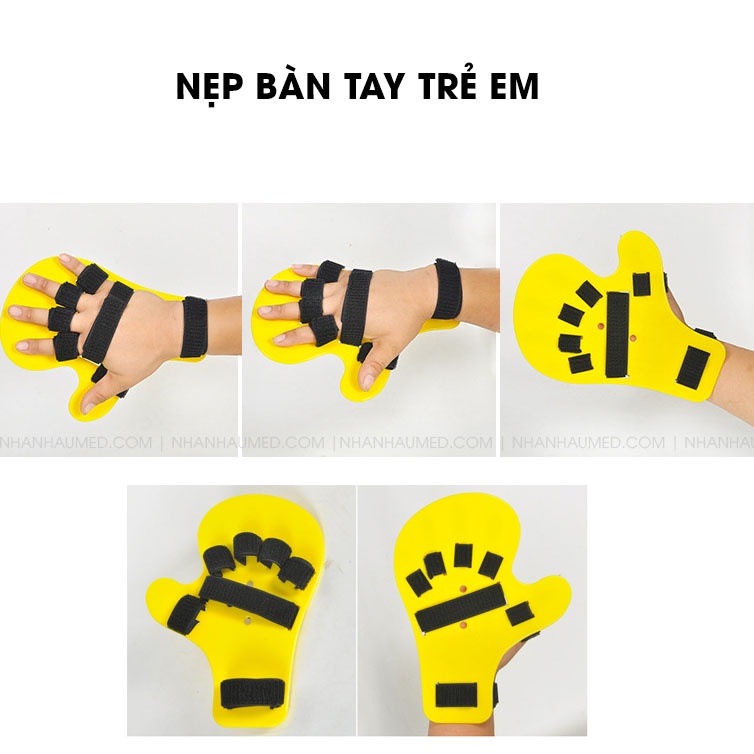 Nẹp Cố Định Bàn Tay Dành Cho Người Bị Tai Biến, Co Gập Ngón Tay, Chấn Thương Tay-Loại Trẻ Em và Người Lớn, Bàn tay Vàng