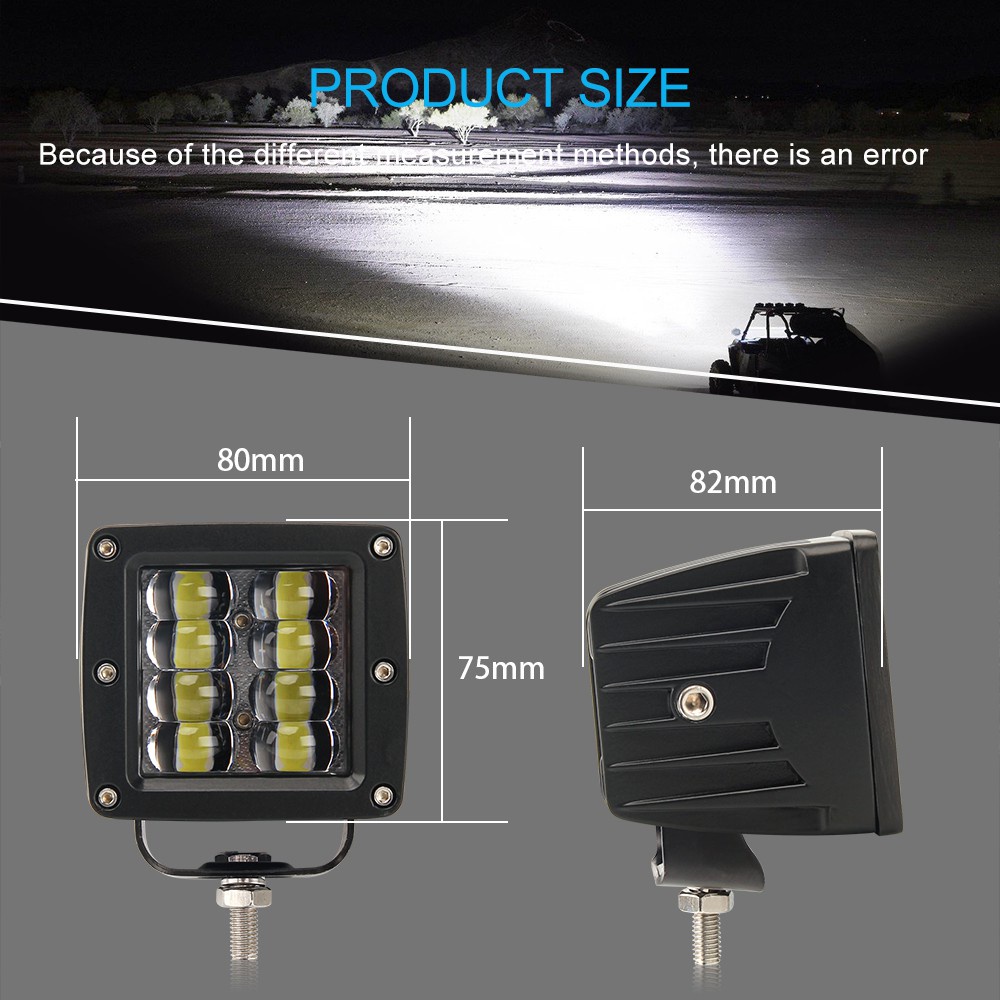 UNI-SHINE Đèn LED công suất 9D 3 inch 80W Đèn pha công suất cao Đèn pha DRL cho xe tải 4x4 ATV UTV Xe đầu kéo Xe máy 12V 24V