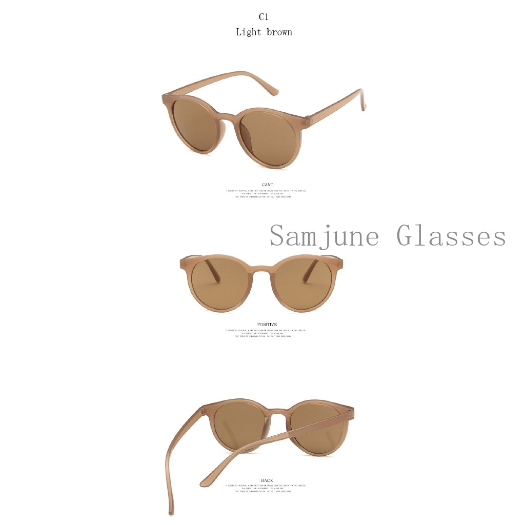 Kính mát SAMJUNE gọng tròn phong cách retro thời trang cho nữ