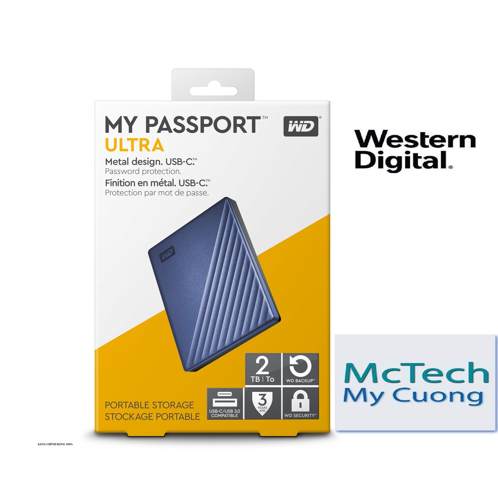 Ổ cứng WD My Passport Ultra 2TB - Blue(chính hãng)