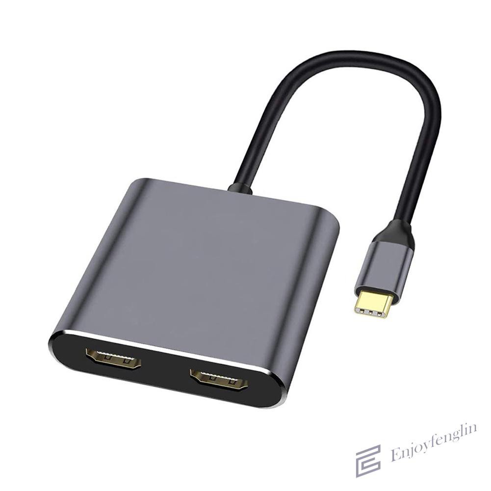 （En） TM401 USB C Hub 4 in 1 USB Type C to 2 4K HDMI-Compatible Ports USB 3.0 PD