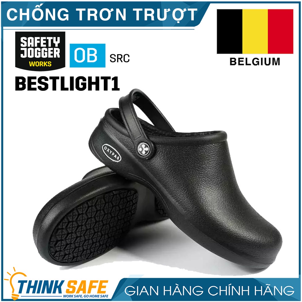 Giày bảo hộ phòng sạch Oxypas Bestlight chống trơn trượt, siêu nhẹ chuyên dụng cho phòng sạch (đen) - Thinksafe