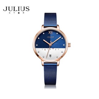 Đồng hồ nữ ja-1100d julius hàn quốc dây thép xanh