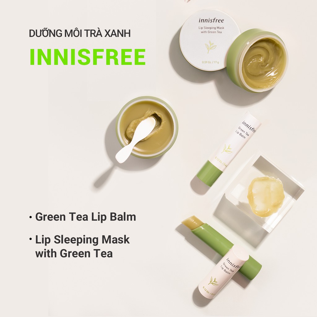 [Mã COSIF05 giảm 10% đơn 400K] Son dưỡng môi từ trà xanh innisfree Green Tea Lip Balm 3.6g