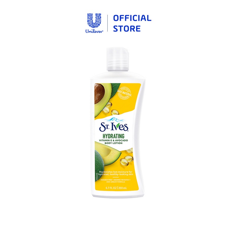 Sữa dưỡng thể St.Ives Yến Mạch và Bơ/ Vitamin E và Bơ/ Collagen 200ml