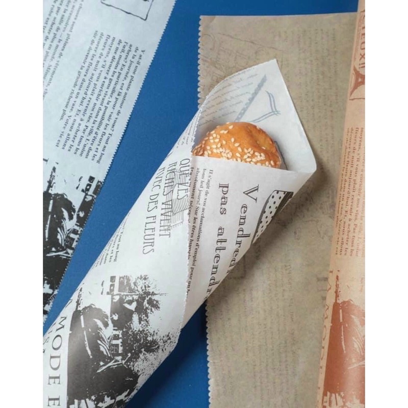 Cuộn giấy nến lót thực phẩm thấm dầu hình tờ báo dài 10m