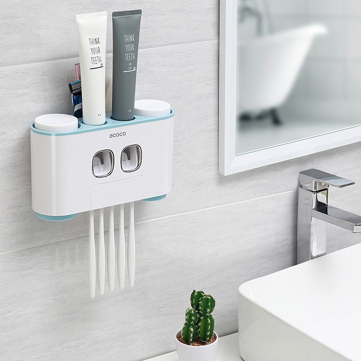 Bộ bàn chải đẩy kem đánh răng Ecoco [Tặng 4 cốc]