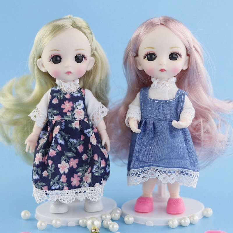 Đầm váy quần áo thời trang cho bup bê cao 16cm