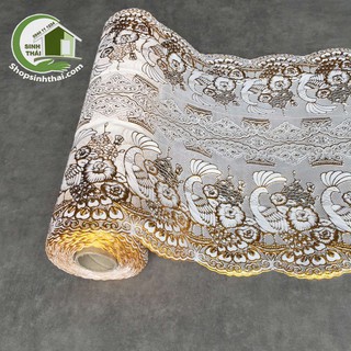 [ Khổ 50cm ] Khăn trải bàn bằng nhựa họa tiết nổi không thấm nước - giao màu ngẫu nhiên