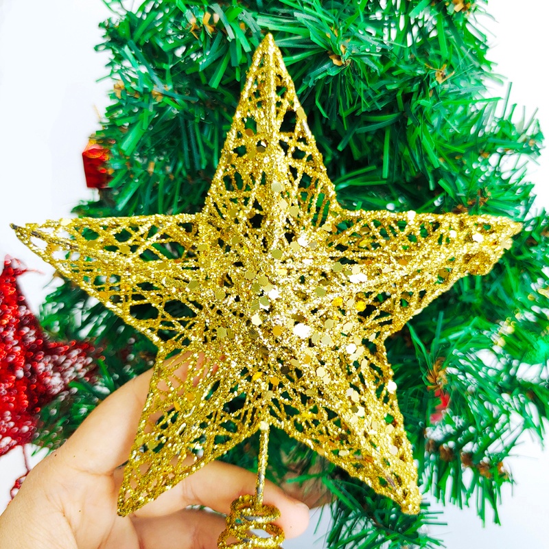 Phụ Kiện Trang Trí Giáng Sinh / Năm Cánh Ngôi Sao Năm Cánh Bằng Sắt Đính Sequin Lấp Lánh