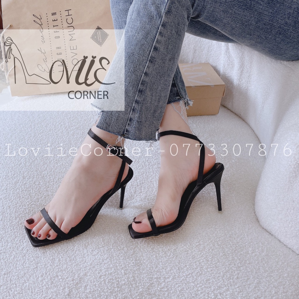 SANDAL CAO GÓT LOVIIECORNER - GIÀY THỜI TRANG DÂY MẢNH - GUỐC NỮ HỞ HẬU CAO 9 PHÂN G220723
