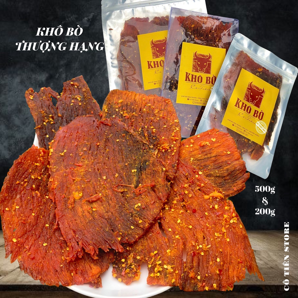 KHÔ BÒ CÔ TIÊN NGUYÊN MIẾNG (200gr / 500gr) nhà làm chất lượng cao