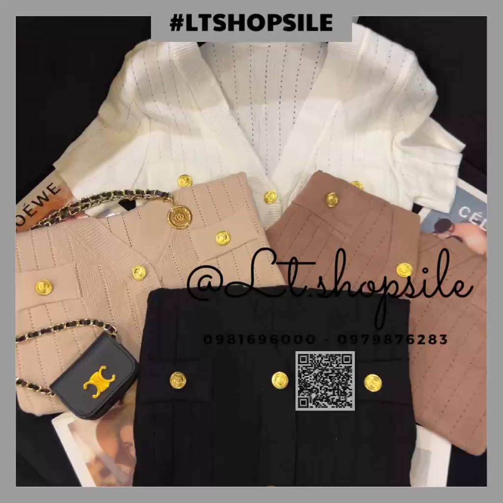 Áo Len tăm mongtoghi khuy B cài cổ V sang chảnh, dáng len body | BigBuy360 - bigbuy360.vn