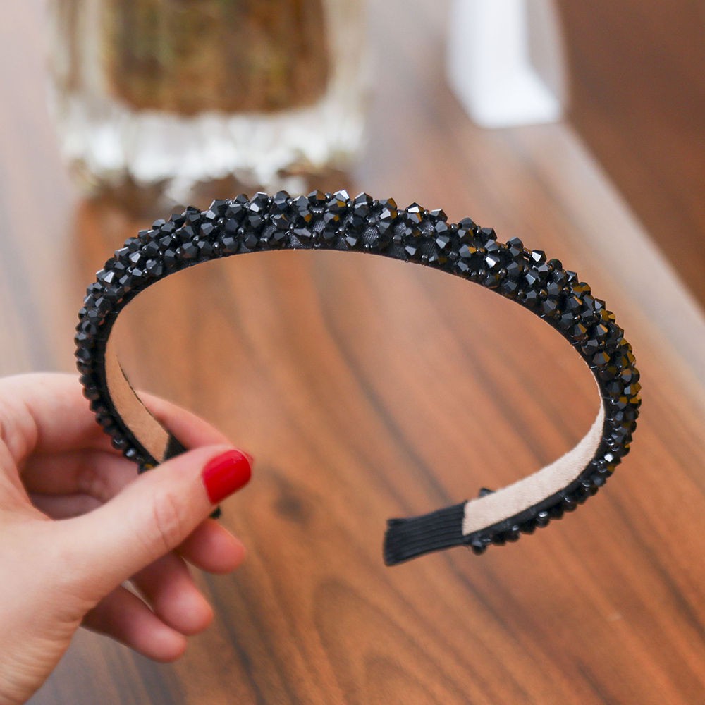 Băng đô cài tóc đính đá nhiều màu tùy chọn cho nữ