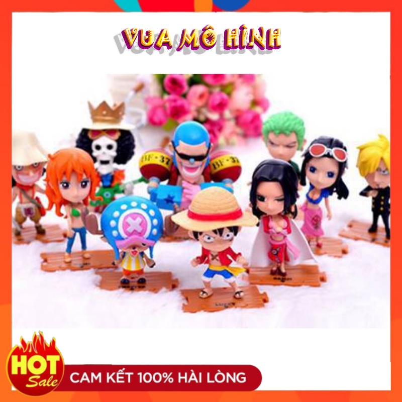 Mô hình One Piece- Figure One Piece chibi combo đủ bộ 10 nhân vật băng Luffy cao 10cm