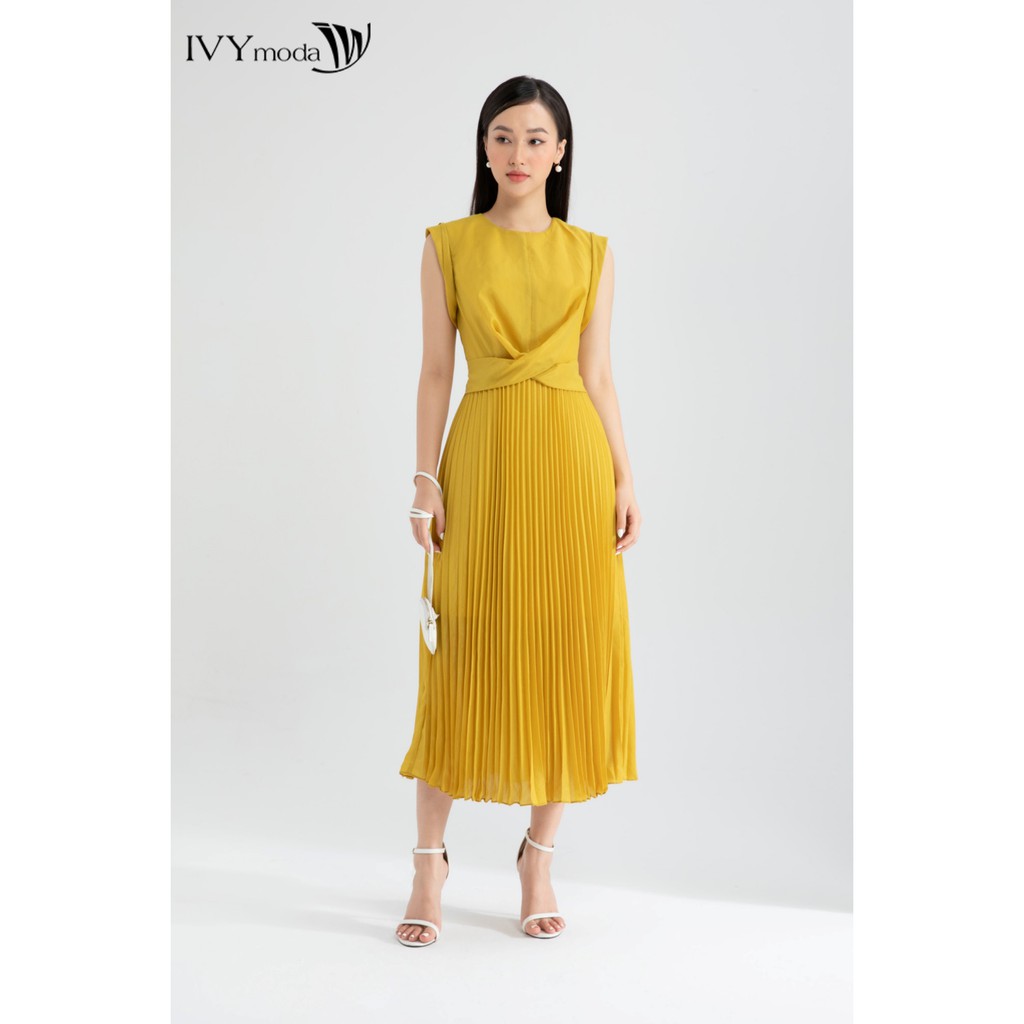 [Mã FAMALLT5 giảm 15% đơn 150k] Đầm xòe eo bắt chéo thiết kế IVY moda MS 48M6432