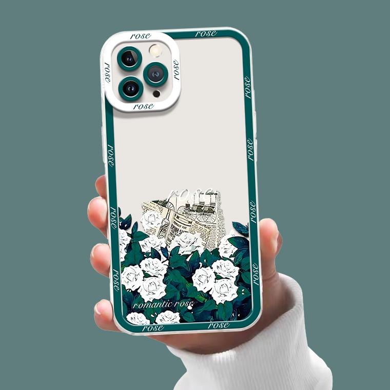 Ốp Điện Thoại TPU Dẻo Trong Suốt Họa Tiết Hoa Xinh Xắn Cho IPhone 14 12 13 X XS XR 11 14 Pro Max 6 6S 7 8 Plus