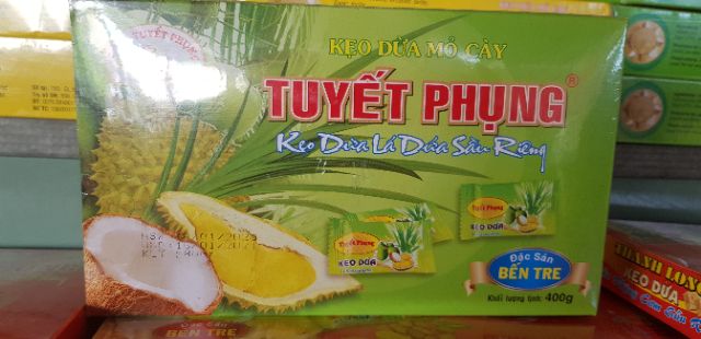 Kẹo dừa Tuyết Phụng bến tre - Sầu riêng đậu phộng 400G