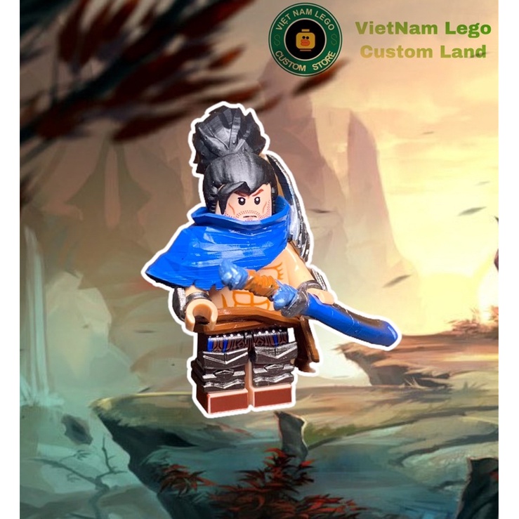 Custom minifigures : mô hình lắp ghép Nhân vật Yasuo trong Liên Minh Huyền Thoại