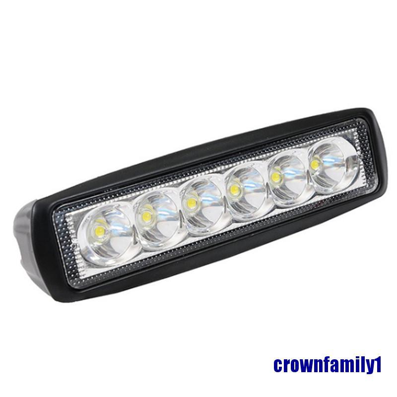 (crownfamily1) 18W 6000K LED Work Light Bar Driving Lamp Fog Off Road SUV Car Boat Truck