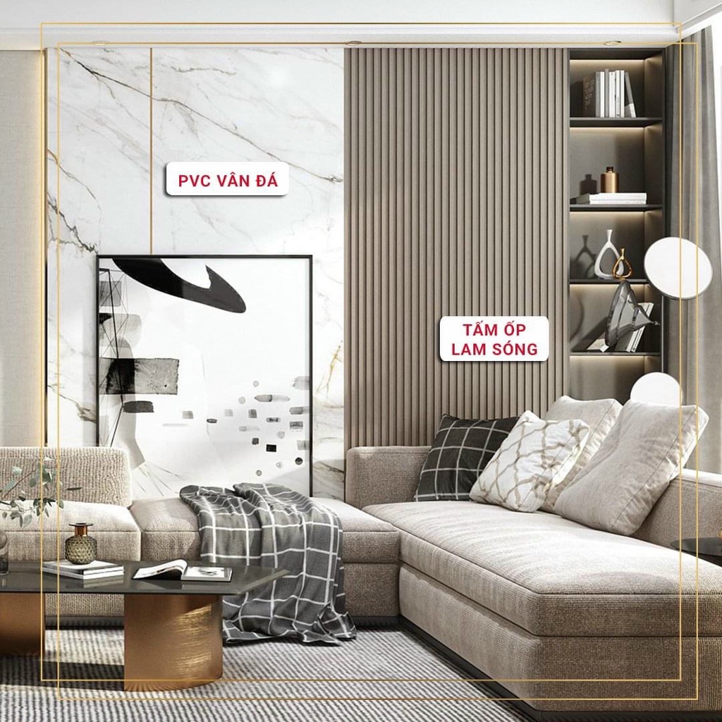 Lam 4 sóng nhỏ Kosmos, lam sóng trong nhà nhựa nguyên sinh PVC, kt 150x9x3000mm