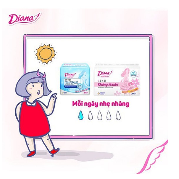 Băng Vệ Sinh Diana Hàng Ngày Sensi Cool Fresh Gói 20 Miếng