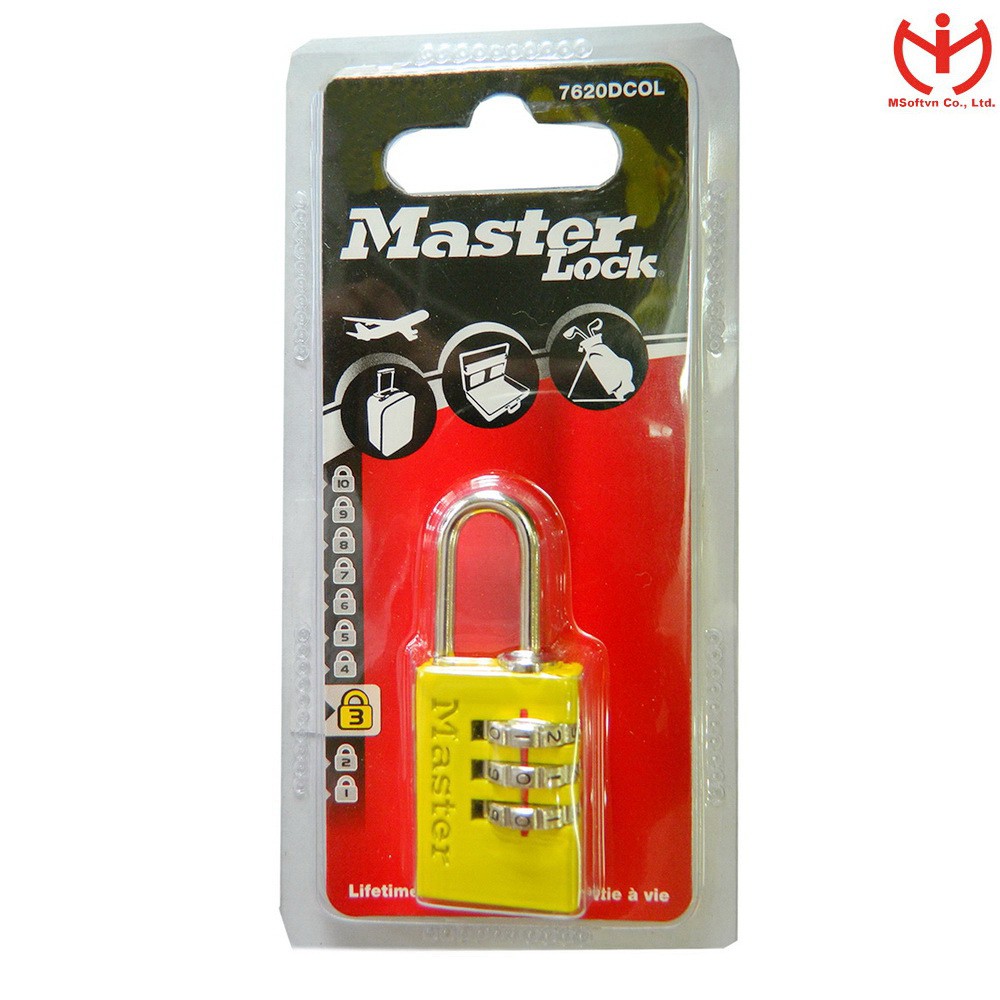 [Hỏa tốc HCM] Ổ khóa số Vali Master Lock 7620 EURDCOL - MSOFT