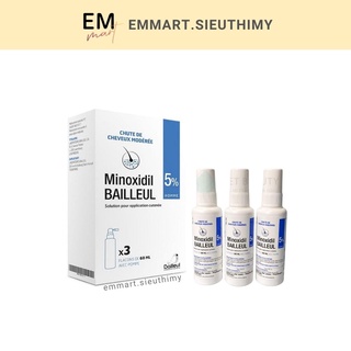 Set 3 chai xịt mọc tóc Minoxidil Bailleul 2% và 5%