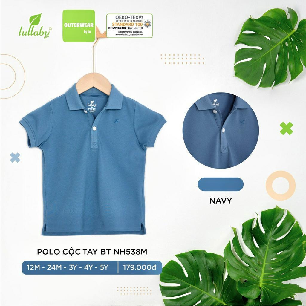 [1-5y]Áo polo cộc tay quần short bé trai Lullaby cao cấp