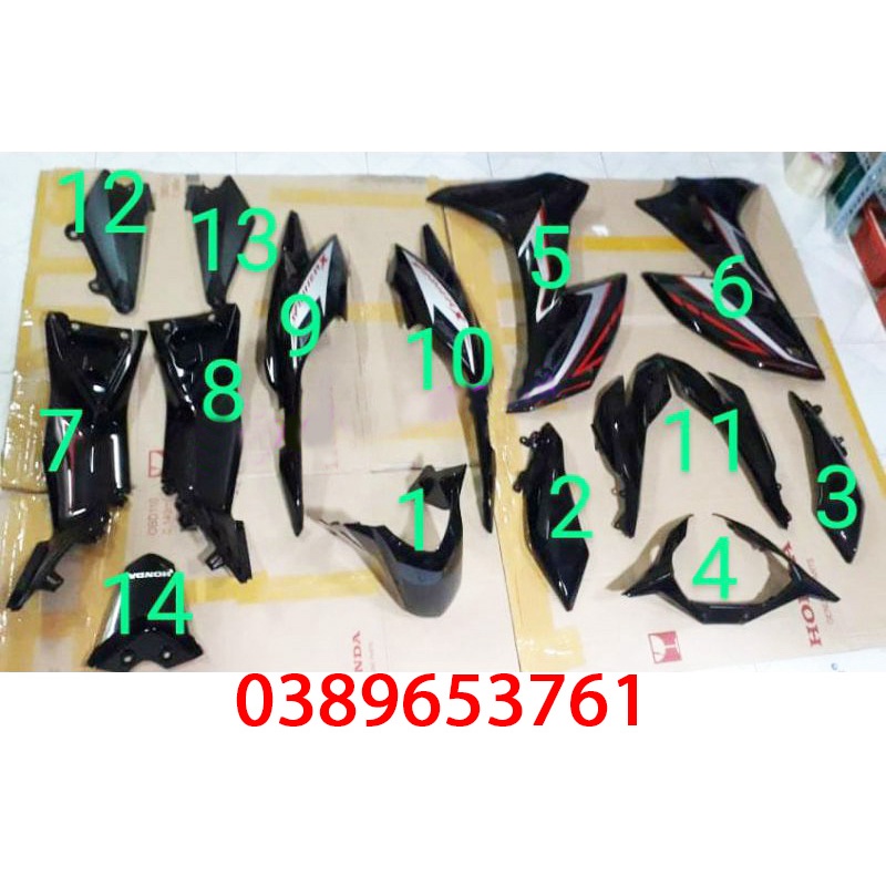 Dàn áo Winner X Đen bóng 2021 chính hãng Honda