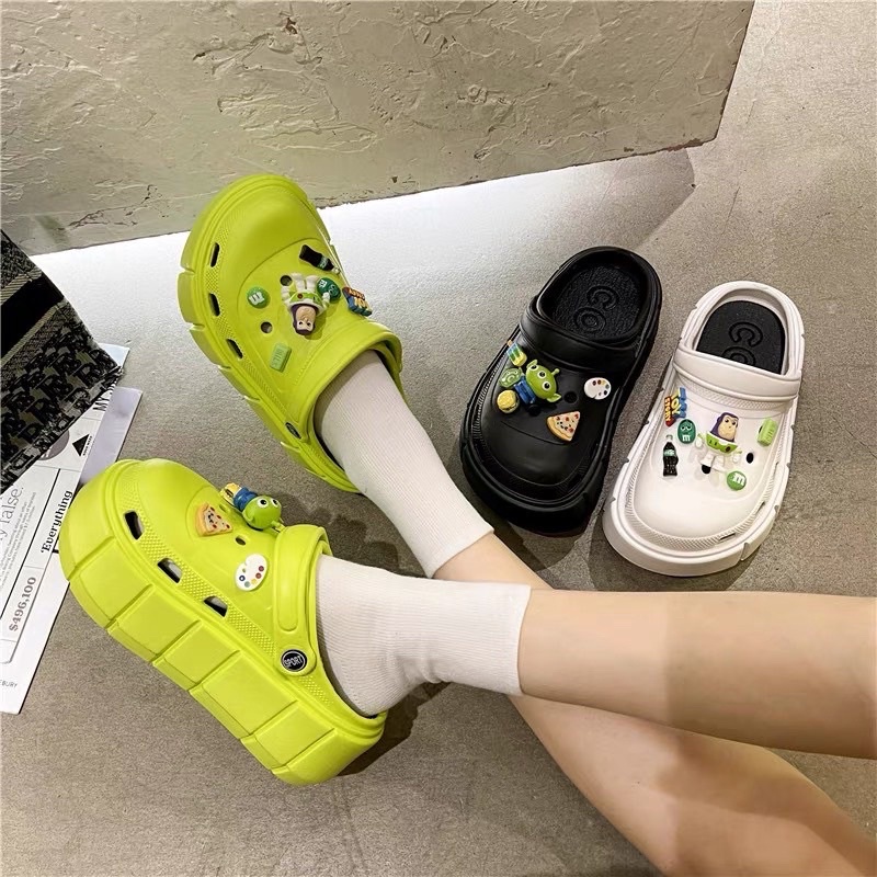 Dép Sục CROSS đế độ 5cm nam nữ, dép bánh mỳ đi mưa cao cấp Hàn Quốc hottrend bon.shop16